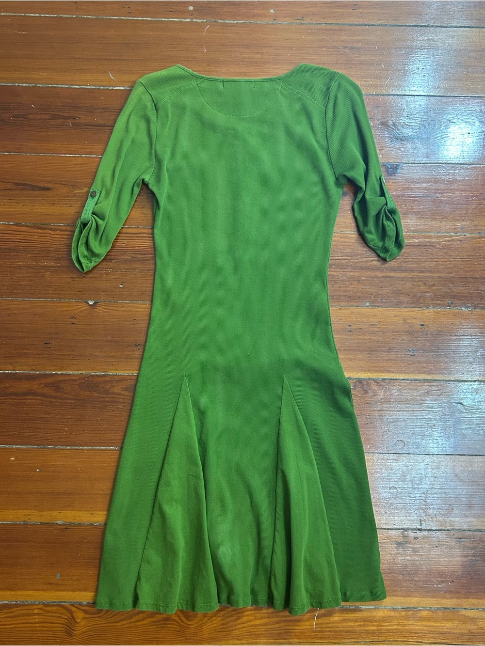 Lauren Ralph Lauren Green Henley Knit Dress Sz SP 3/4 Sleeve Fit & Flare👽 - Picture 12 of 12